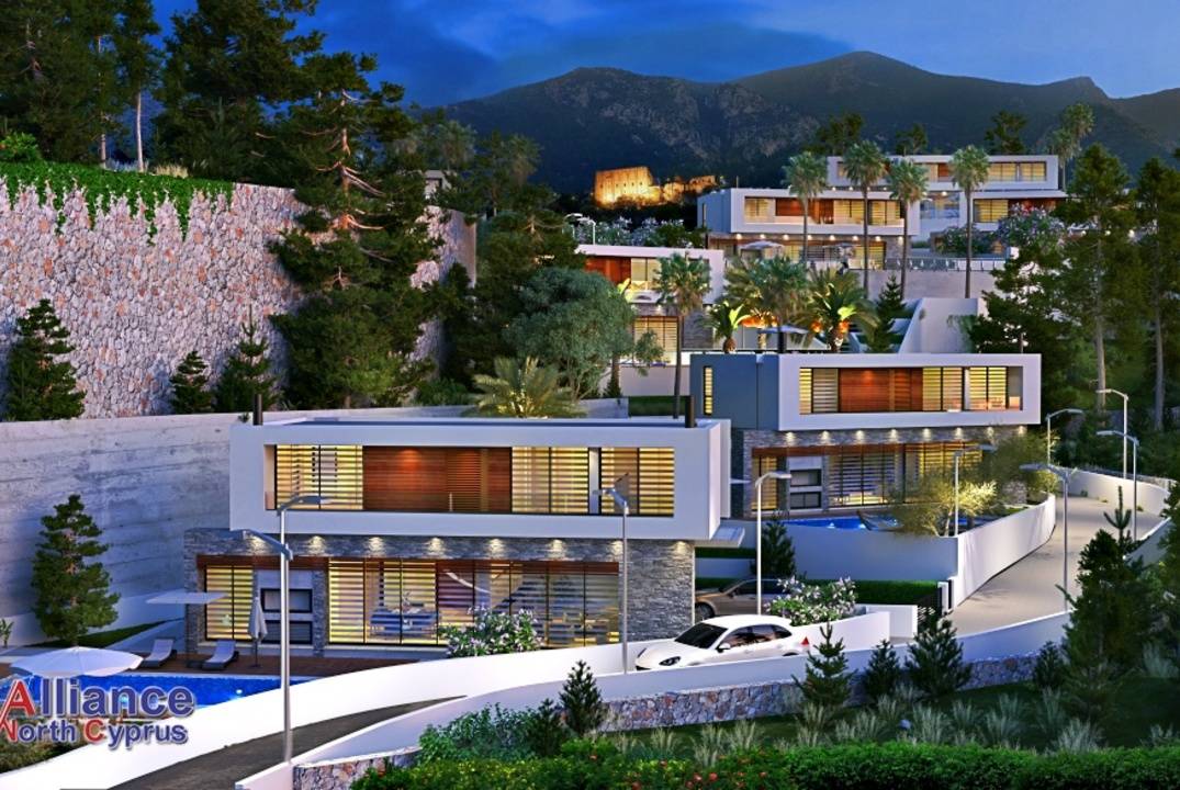 Luxury Villas in Bellapais, 4 Bedrooms, with the pool