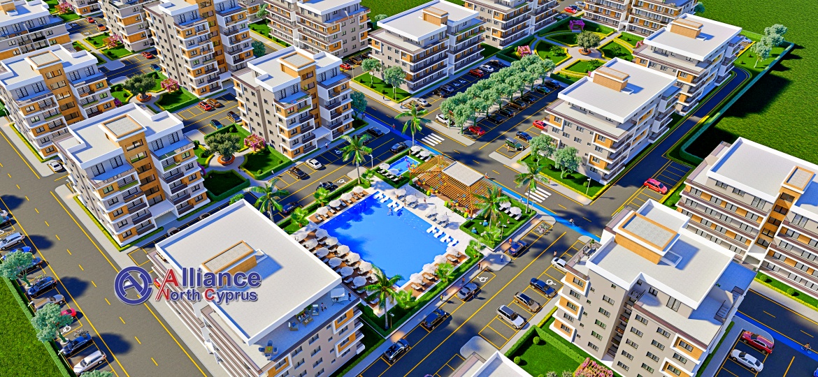 Apartments of different layouts in a gated complex in the Gecitkale area - delivery to the beach