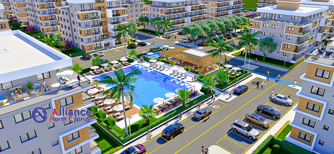 Apartments of different layouts in a gated complex in the Gecitkale area - delivery to the beach