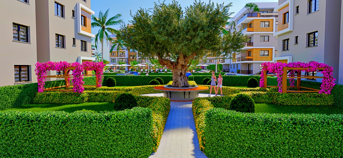 Apartments of different layouts in a gated complex in the Gecitkale area - delivery to the beach