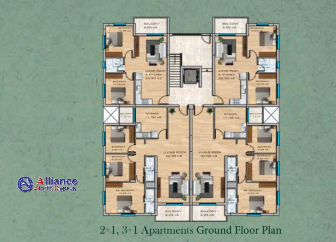 Apartments of different layouts in a gated complex in the Gecitkale area - delivery to the beach