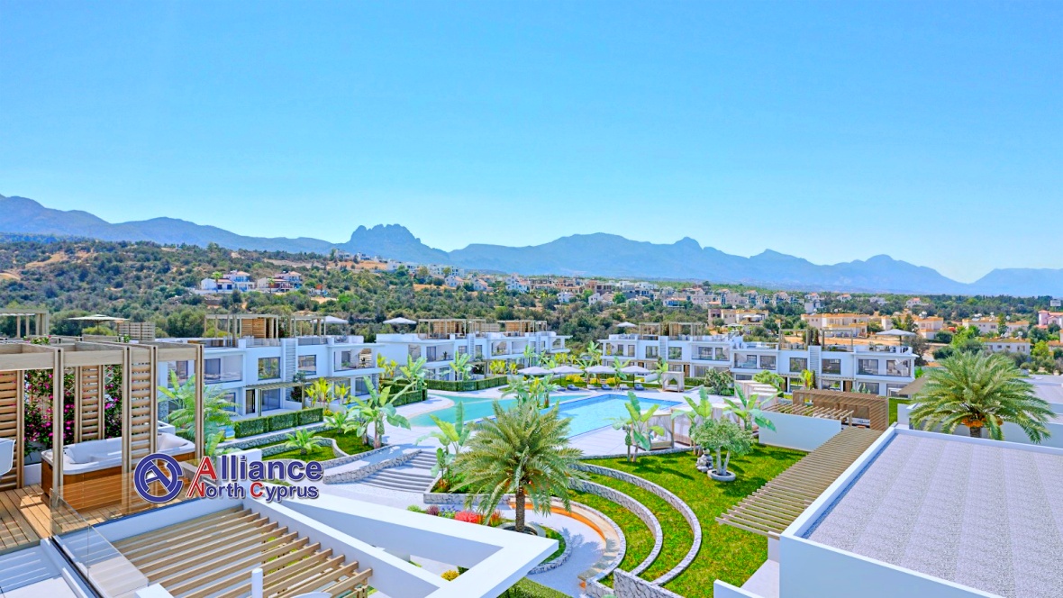 Modern apartment complex - apartments with the  garden/swimming pool in Esentepe, all infrastructure!
