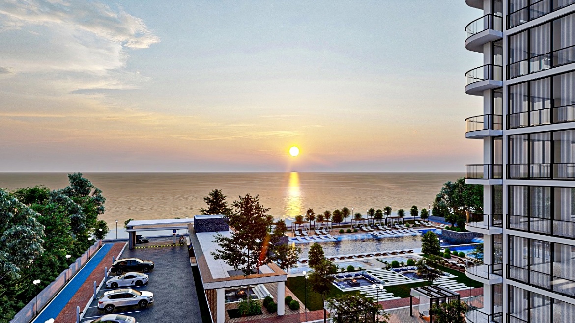 Uninterrupted sea view, beach - 1+1 apartments in a luxury complex on the seafront