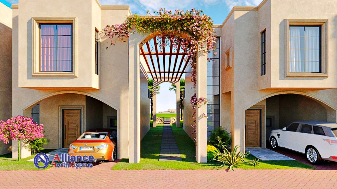 3 bedroom villas in a cozy complex with a swimming pool, 450 meters from the sea