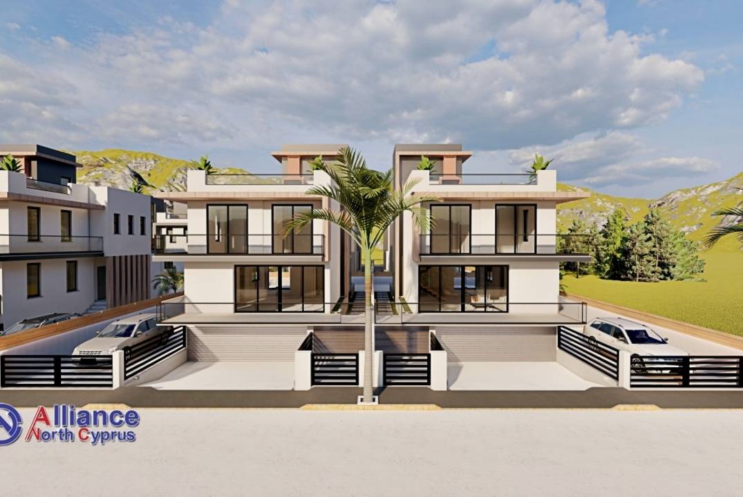 Modern design villas with garage and basement