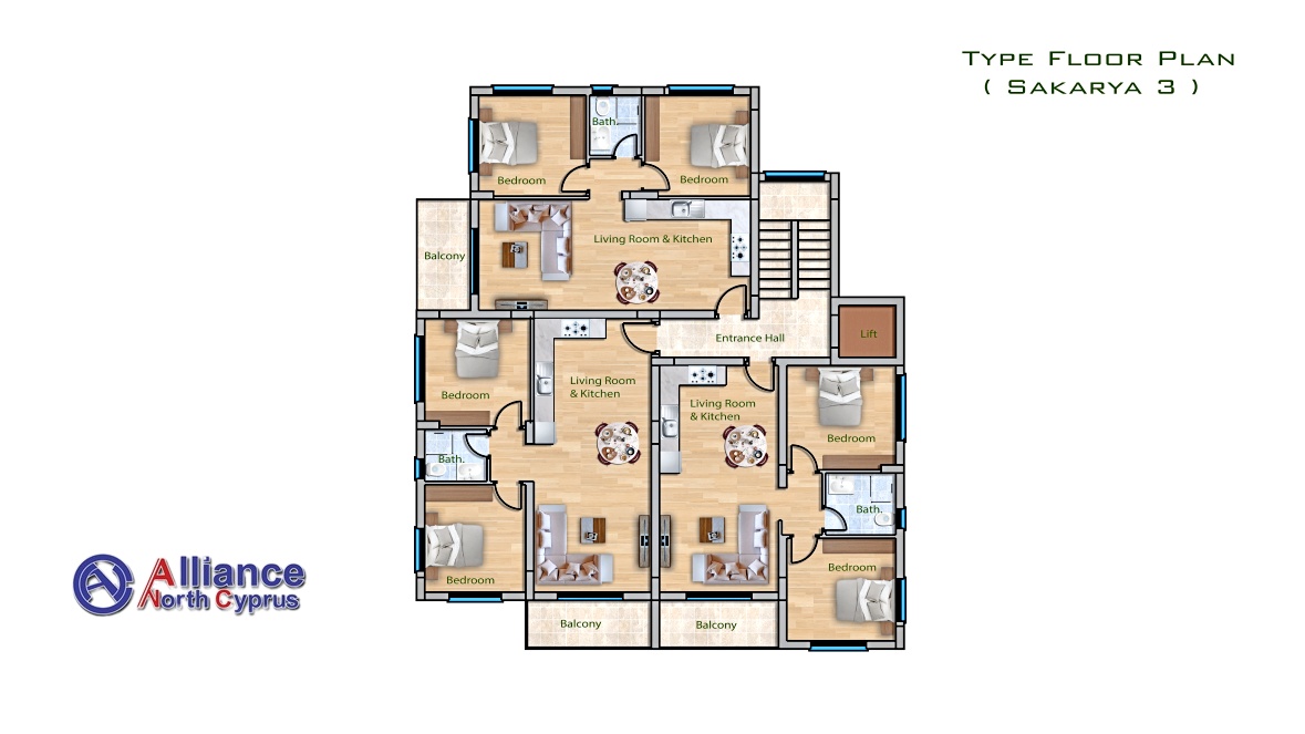 Apartments 2+1 in the very center of Famagusta, Turkish titles
