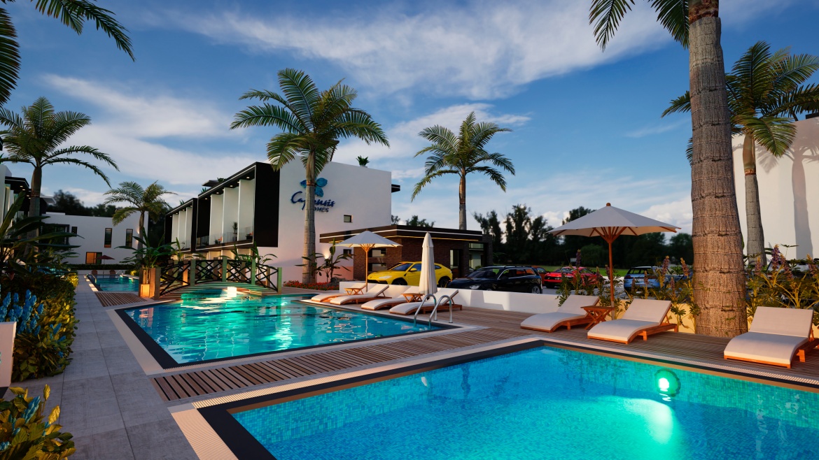 Apartments of different layouts - with a garden and perthouses in the new Yeni-Bogazichi complex, all infrastructure nearby!