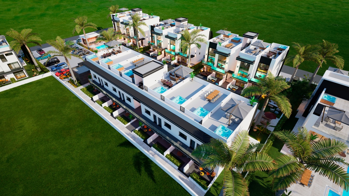 Apartments of different layouts - with a garden and perthouses in the new Yeni-Bogazichi complex, all infrastructure nearby!