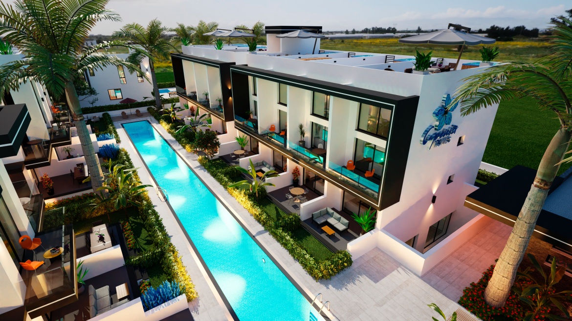 Apartments of different layouts - with a garden and perthouses in the new Yeni-Bogazichi complex, all infrastructure nearby!