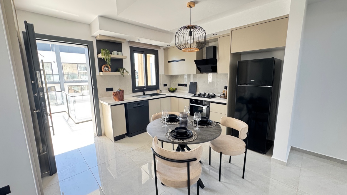 Corner 2+1 Loft Apartment with Private Roof Terrace at Garden Park, Iskele
