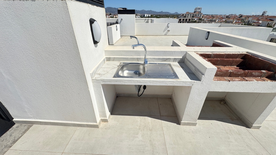 Corner 2+1 Loft Apartment with Private Roof Terrace at Garden Park, Iskele